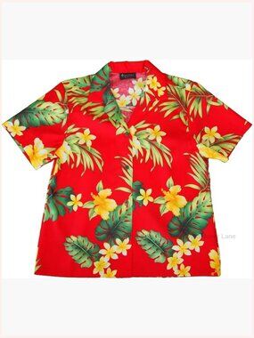 XS to 3X Plus Size Tropical Hibiscus Camp Shirt Button Down